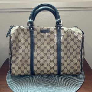 Authentic Gucci Canvas Crystal Boston 💼
